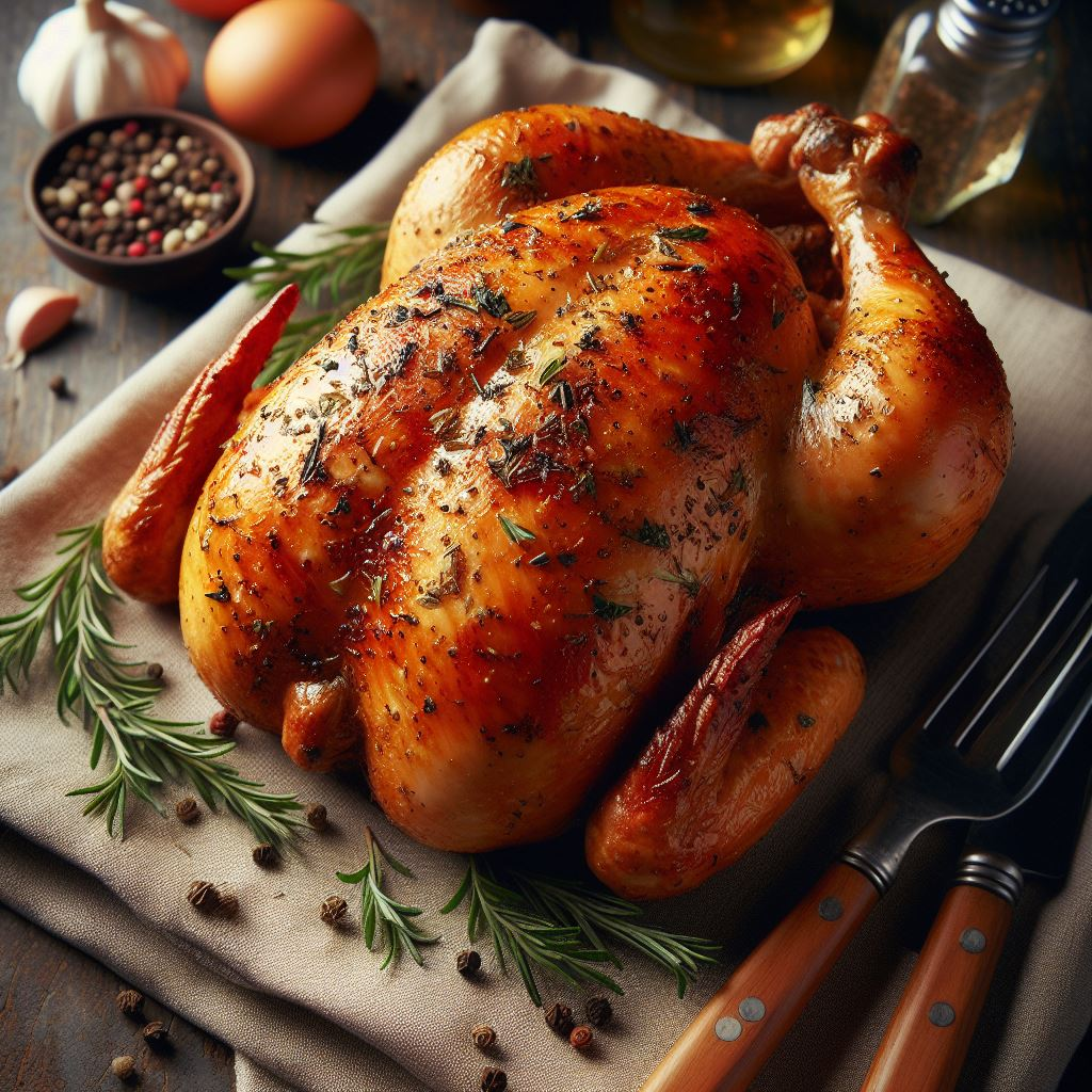 Frango assado simples