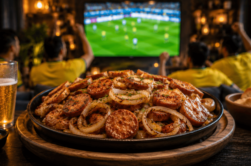 Calabresa Acebolada de Boteco: Receita Rápida e Saborosa para Assistir Futebol